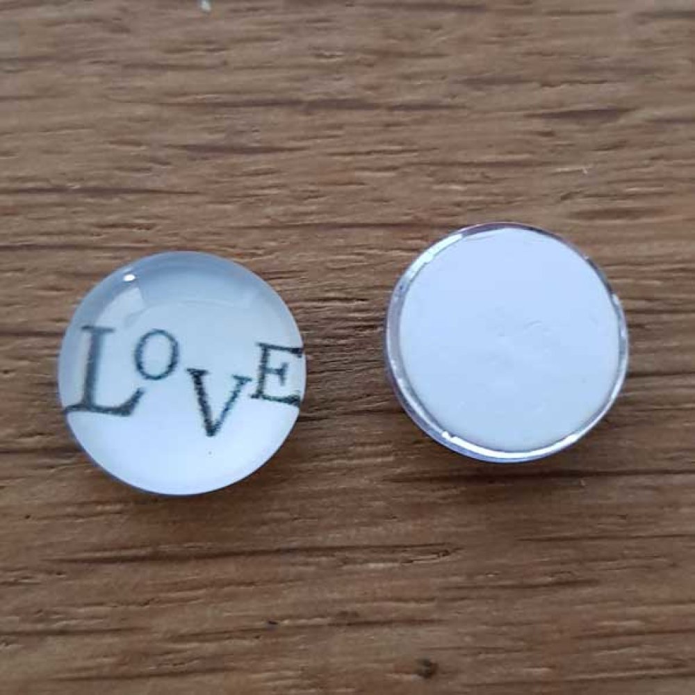 cabochon rond en verre 10mm divers 017