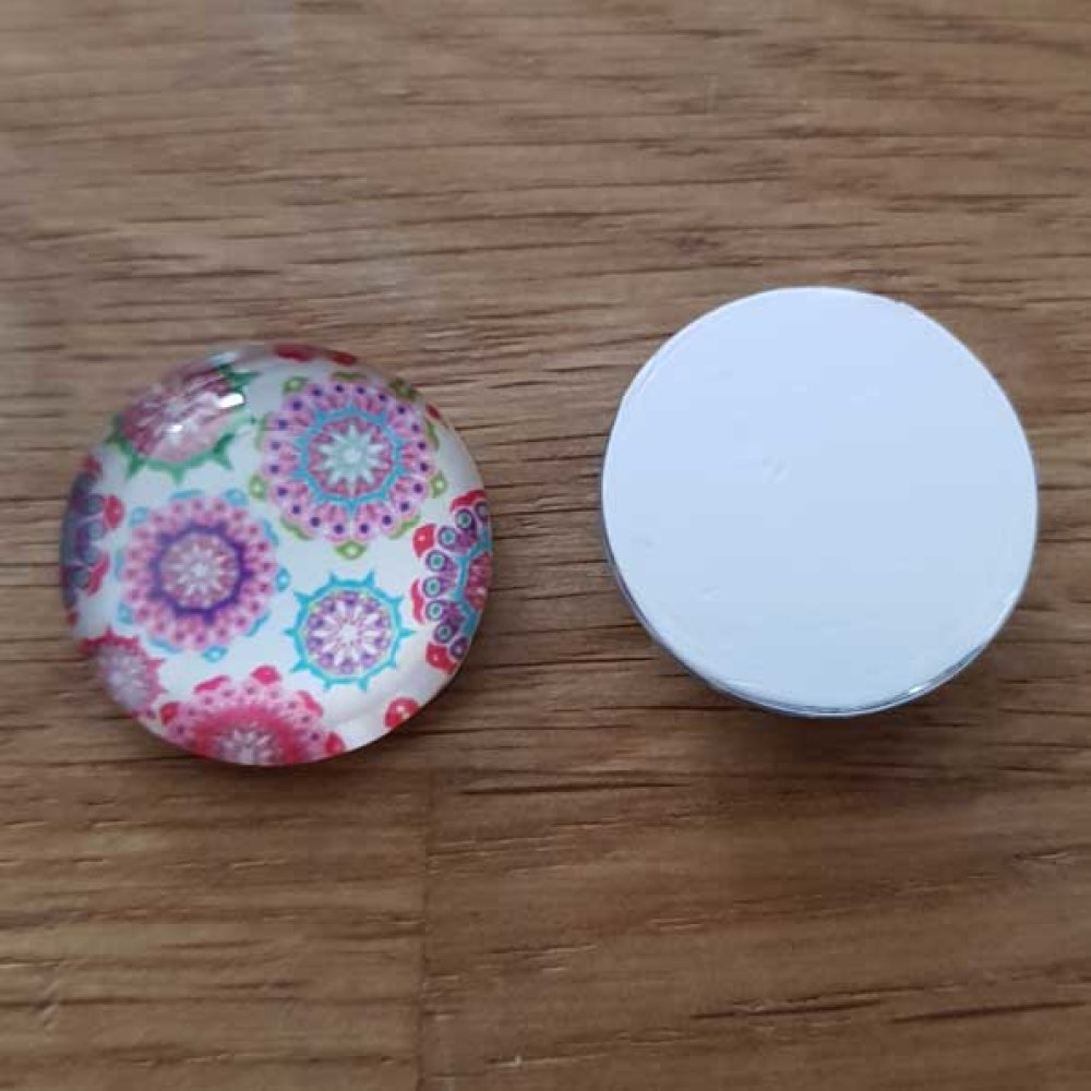 cabochon rond en verre 18mm divers 021