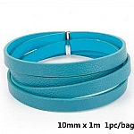 Cuero 10 mm Azul Pavo Real 1 metro