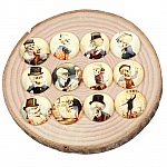 Lote 20 Cabujón de vidrio redondo 25mm Esqueleto de anciano Mezcla Cabujón de vidrio 