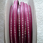 Cuero DD-Fuxia 10 mm Swarovski Strass por 20 cm