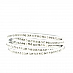 Bola de cuero blanco 06 mm con cadena de bolas sin níquel por 20 cm