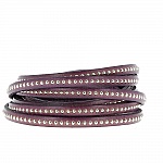 Bola de cuero Prune 06 mm con cadena de bolas sin níquel por 20 cm