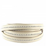 Bola de cuero Taupe 10 mm con cadena de bolas sin níquel por 20 cm