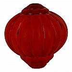 Perla Lucite Forma Lampion Estriado Rojo