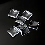 Cabujón cuadrado 20 x 20 mm en vidrio transparente N°27