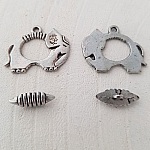 Cierre de palanca plata motivo elefante N°11