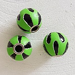 Cuenta de cuero redonda N°06 Verde