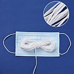 Mascarilla elástica de 1 metro Poliéster redondo 2,3 mm Blanco