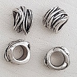 Cuenta tubular de plata N°06