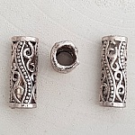 Cuenta tubular de plata N°16