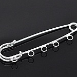 Juego de 20 Pinzas de Enfermera Plateadas 5 Anillas 70x20mm N°004