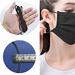 Mascarilla elástica Poliéster redonda 2,5 mm Negro