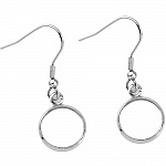 10 portapendientes 25 mm N°06 Plata