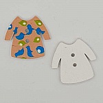 Vestido beige con botones de madera N°02-02