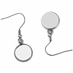 Portapendientes cabujón 18 mm N°06 Plata envejecida