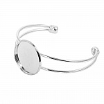 1 pulsera soporte cabujón + 1 cabujón de vidrio 25 mm N°01