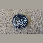 cabujón de cristal redondo 25mm flor 015 