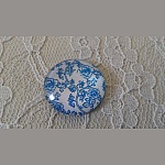 cabujón de cristal redondo 25mm flor 014 