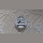 cabujón vidrio redondo 25mm aves 015 