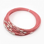 1 collar rígido cableado rosa con cierre de rosca N°01