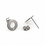 Portapendientes 10 mm acero inoxidable redondo chip N°04 Plata