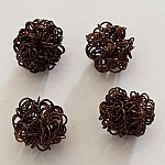 Perle ronde fil de fer métal fantaisie 14 mm Marron