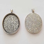 Support cabochon Ovale de 30 X 22 mm Argent N°01