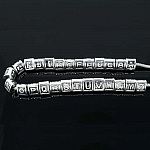 Perle triangle charms alphabet N°02 lettre T métal argenté 8x9 mm