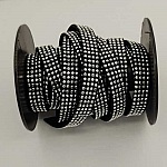 1 M Ruban suédine noir strass Argent quatre rangées