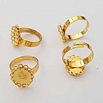 1 support bague cabochon de 11 x 14 mm Doré