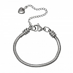 Bracelet Acier Inoxydable N°05-02 Argent Fermoir Mousqueton 20 cm