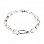 Bracelet maille ovale plaqué platine 22 cm N°01