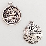 Breloque Médaille Mappemonde 17 mm Argent-11