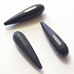 Perle Goutte Facettée Gris 40 mm