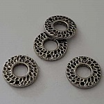 Perle rondelle plate anneau intercalaire en métal argenté 027 Argent
