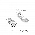 X 10 perles cache nœud fermoir acier inoxydable 7 x 3.5 mm