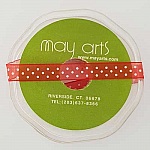 Ruban a pois rouge et blanc de 12 mm au mètre