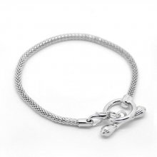 Pulsera Toggle Europea 19cm Plata