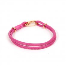 Pulsera Europea Doble Uni Fushia