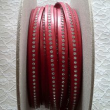 Cuero B-Rojo 10 mm Swarovski Strass por 20 cm
