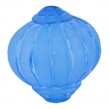 Perla Lucite Forma Lampion Estriada Azul Real