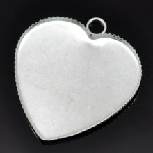 1 soporte cabujón Corazón N°05 Plata