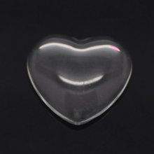 Cabujón Corazón 14 x 15 mm en vidrio transparente N°22