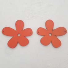Flor Colgante o conector de madera 57 mm Naranja