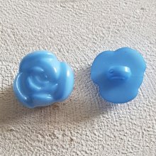 Botón fantasía, niños, bebés Patrón floral nº 01-06 Azul medio