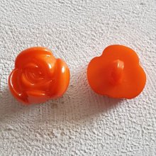 Botones de fantasía para niños y bebés Diseño floral N°01-10 Naranja