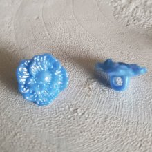 Botón fantasía, niños, bebés Flor N°02-01 Azul
