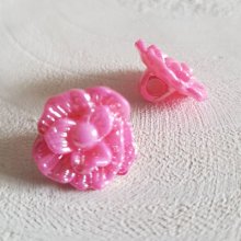 Botón fantasía, niños, bebés Flor N°02-06 Rosa