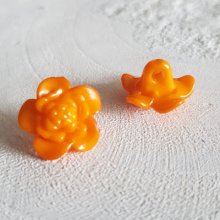 Botones de fantasía para niños y bebés Diseño floral N°03-05 Naranja